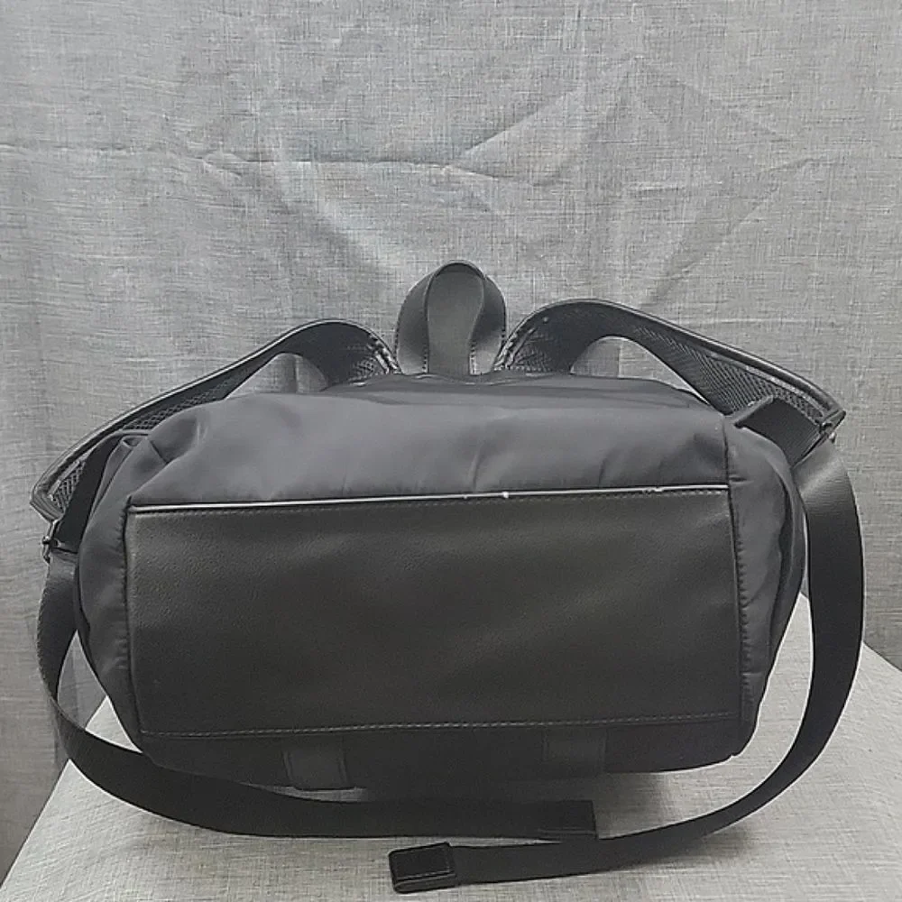 MioMojo Orlando VEGAN Black Leather Backpack -  Minimalist, Nylon, Recycled